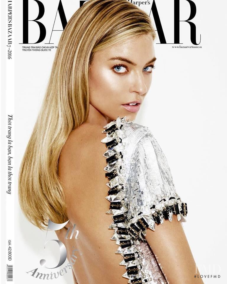 Martha Hunt featured on the Harper\'s Bazaar Vietnam cover from July 2016