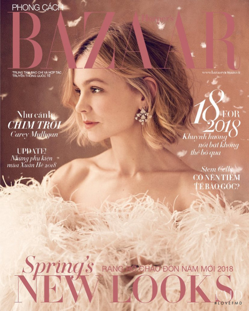 Carey Mulligan featured on the Harper\'s Bazaar Vietnam cover from January 2018
