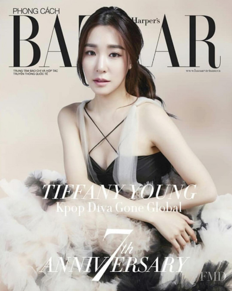 Tiffany Young featured on the Harper\'s Bazaar Vietnam cover from July 2018