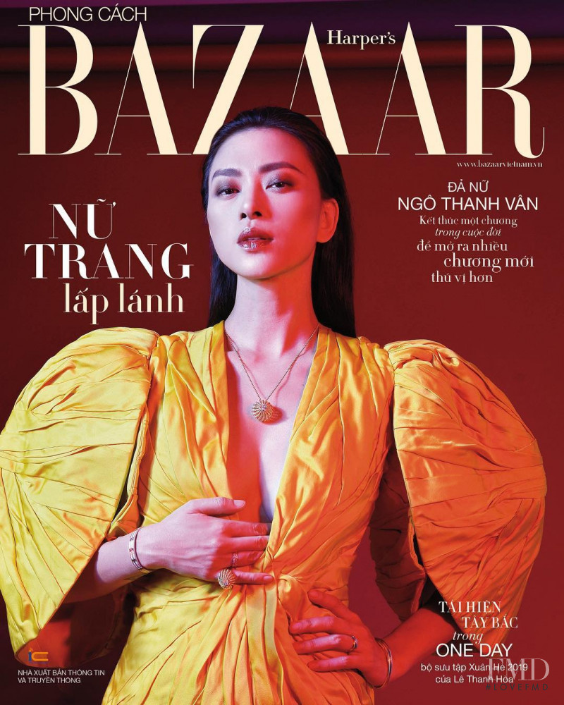 Ngo Thanh Van featured on the Harper\'s Bazaar Vietnam cover from April 2019