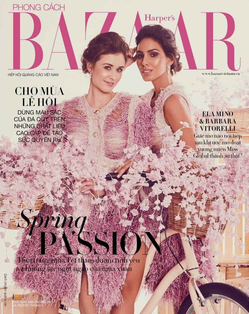 Ela Mino, Barbara Vittorelli featured on the Harper\'s Bazaar Vietnam cover from February 2019