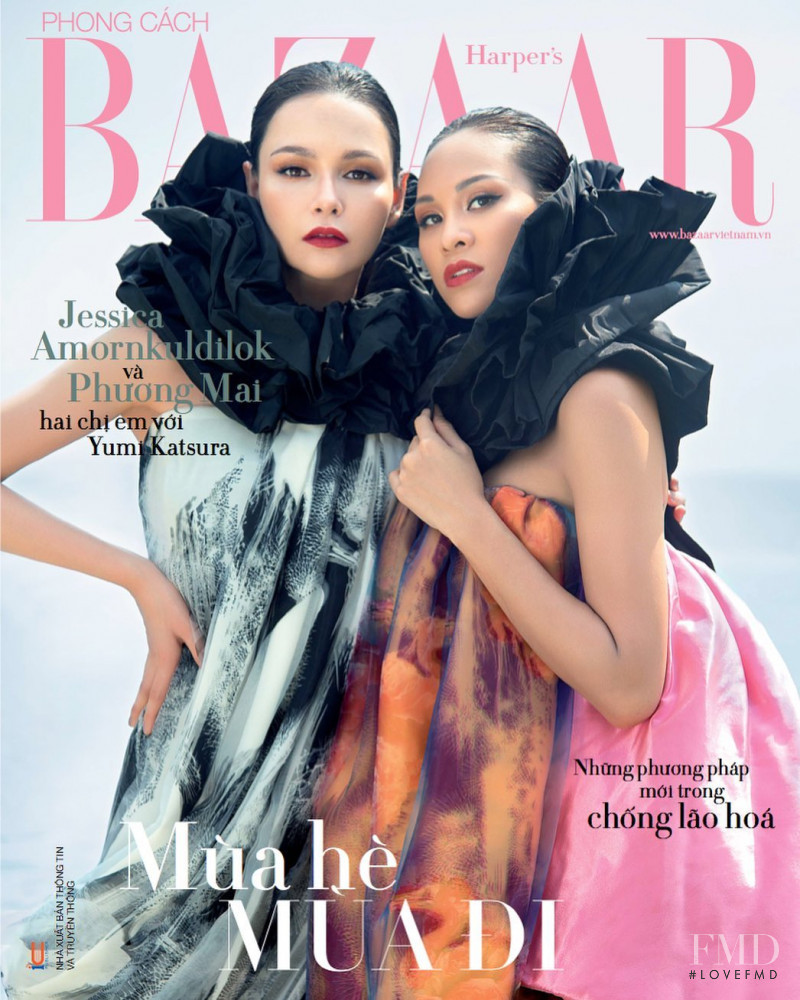 Phuong Mai, Jessica Amornkuldilok  featured on the Harper\'s Bazaar Vietnam cover from June 2019