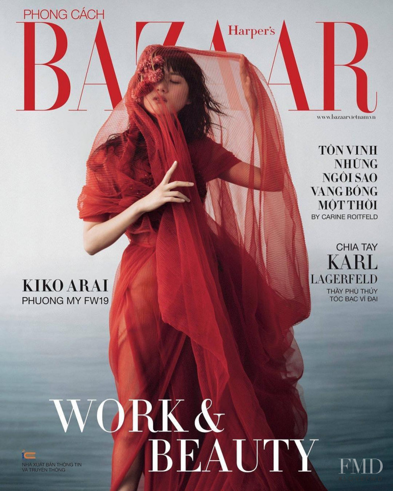 Kiko Arai featured on the Harper\'s Bazaar Vietnam cover from March 2019
