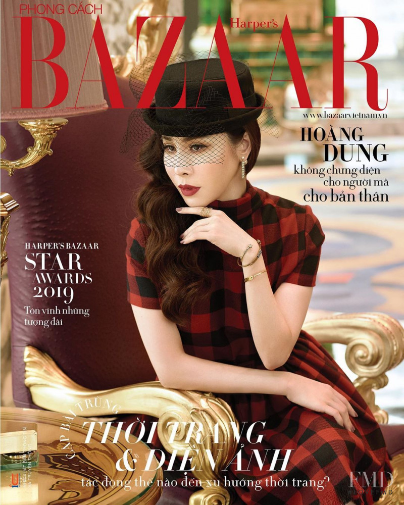 Hoang Dung featured on the Harper\'s Bazaar Vietnam cover from October 2019