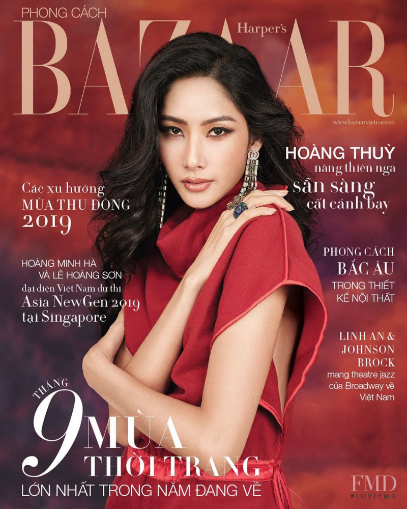 Hoang Thuy featured on the Harper\'s Bazaar Vietnam cover from September 2019