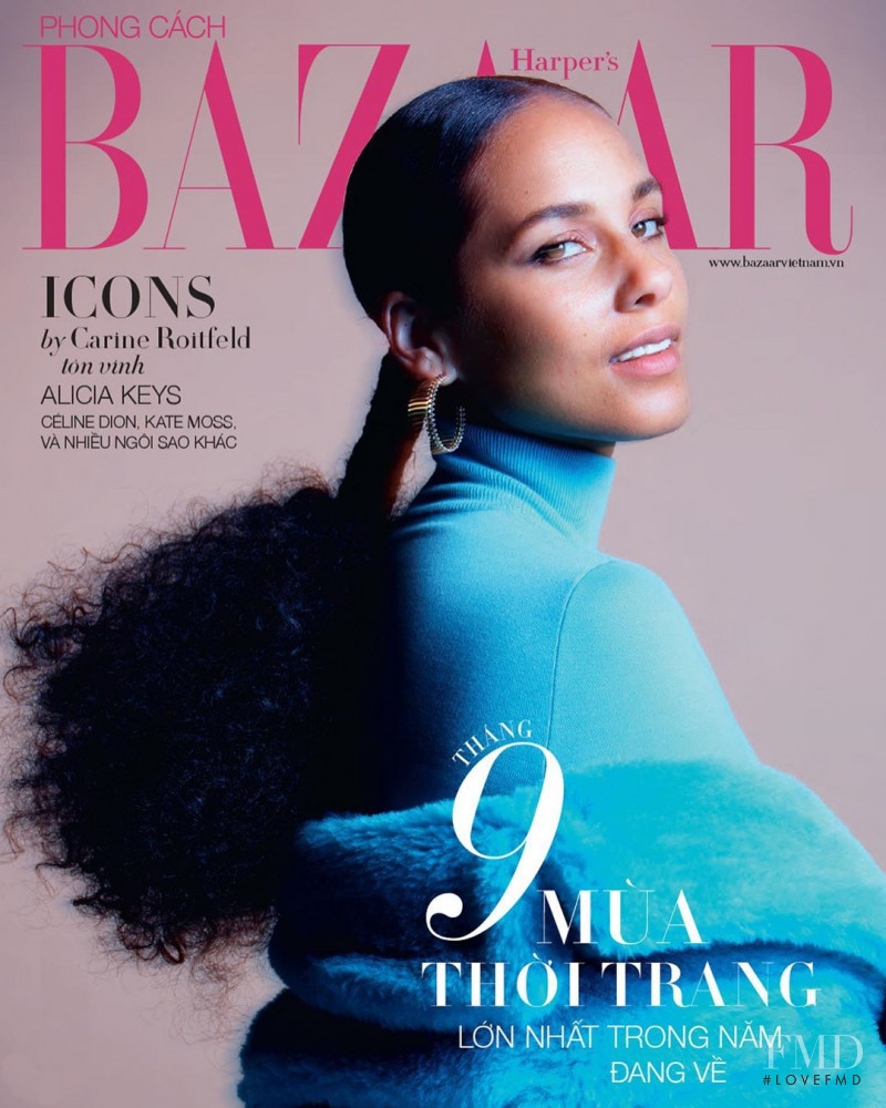 Alicia Keys featured on the Harper\'s Bazaar Vietnam cover from September 2019