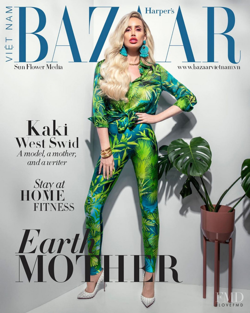 Kaki West Swid featured on the Harper\'s Bazaar Vietnam cover from April 2020