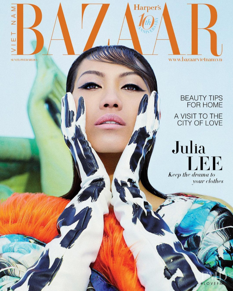 Julia Lee featured on the Harper\'s Bazaar Vietnam cover from February 2021