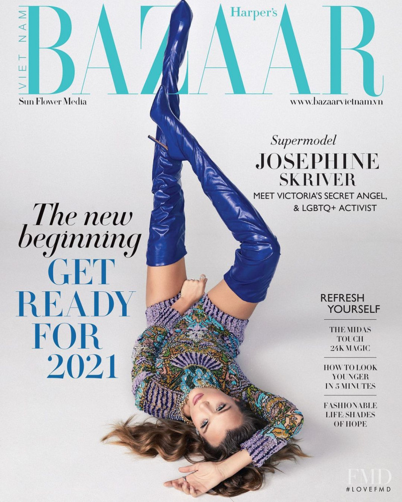 Josephine Skriver featured on the Harper\'s Bazaar Vietnam cover from January 2021