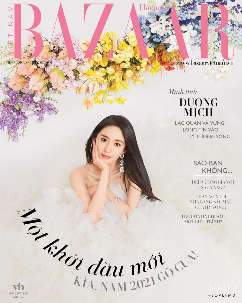 Yang Mi featured on the Harper\'s Bazaar Vietnam cover from January 2021
