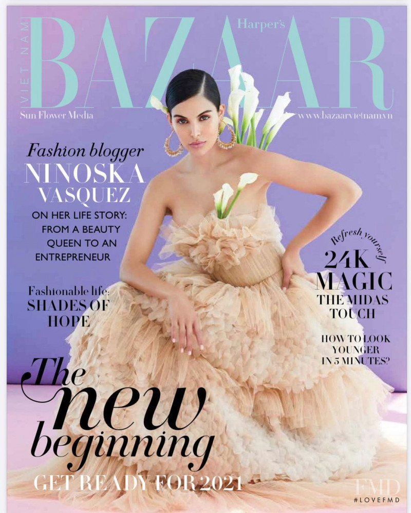 Ninoska Vasquez featured on the Harper\'s Bazaar Vietnam cover from January 2021