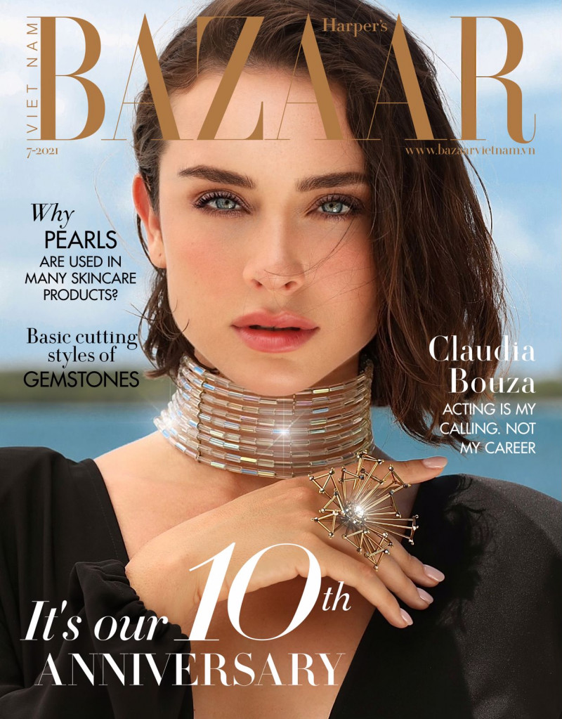 Claudia Bouza featured on the Harper\'s Bazaar Vietnam cover from July 2021