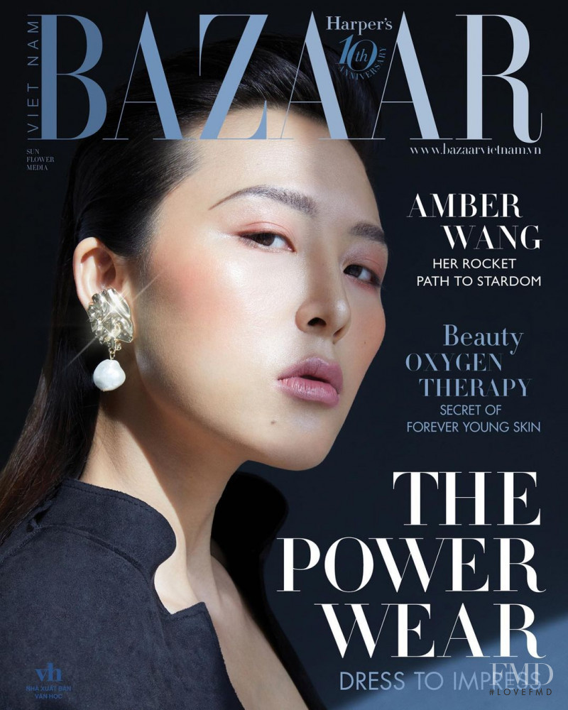 Amber Wang featured on the Harper\'s Bazaar Vietnam cover from March 2021