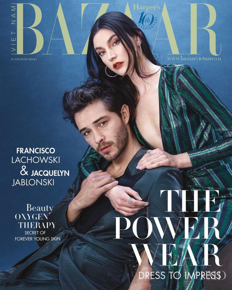 Jacquelyn Jablonski, Francisco Lachowski featured on the Harper\'s Bazaar Vietnam cover from March 2021
