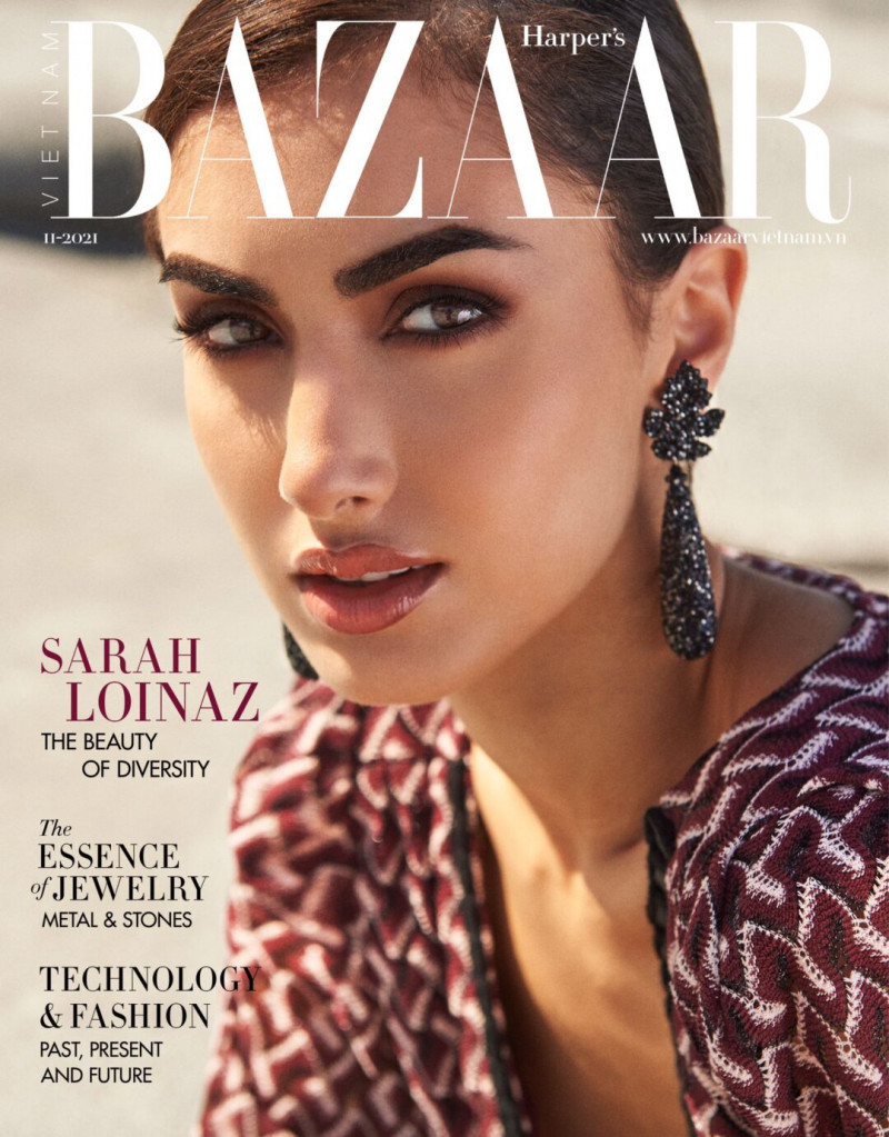 Sarah Loinaz featured on the Harper\'s Bazaar Vietnam cover from November 2021
