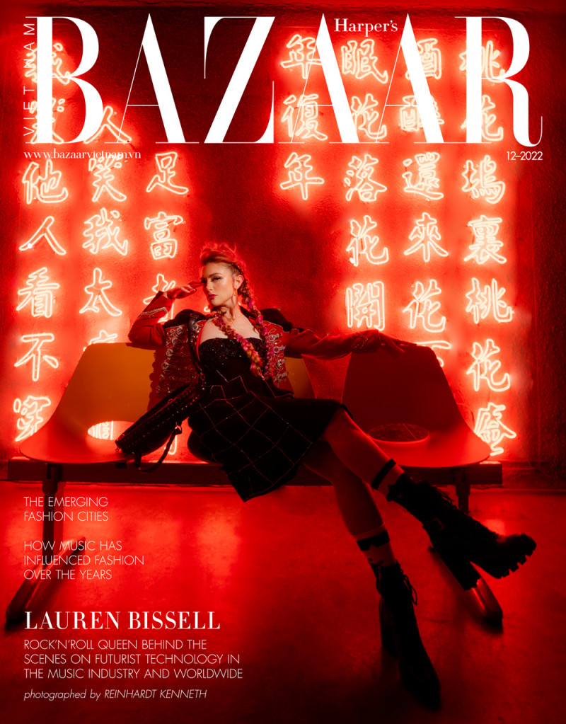 Lauren Bissell featured on the Harper\'s Bazaar Vietnam cover from December 2022