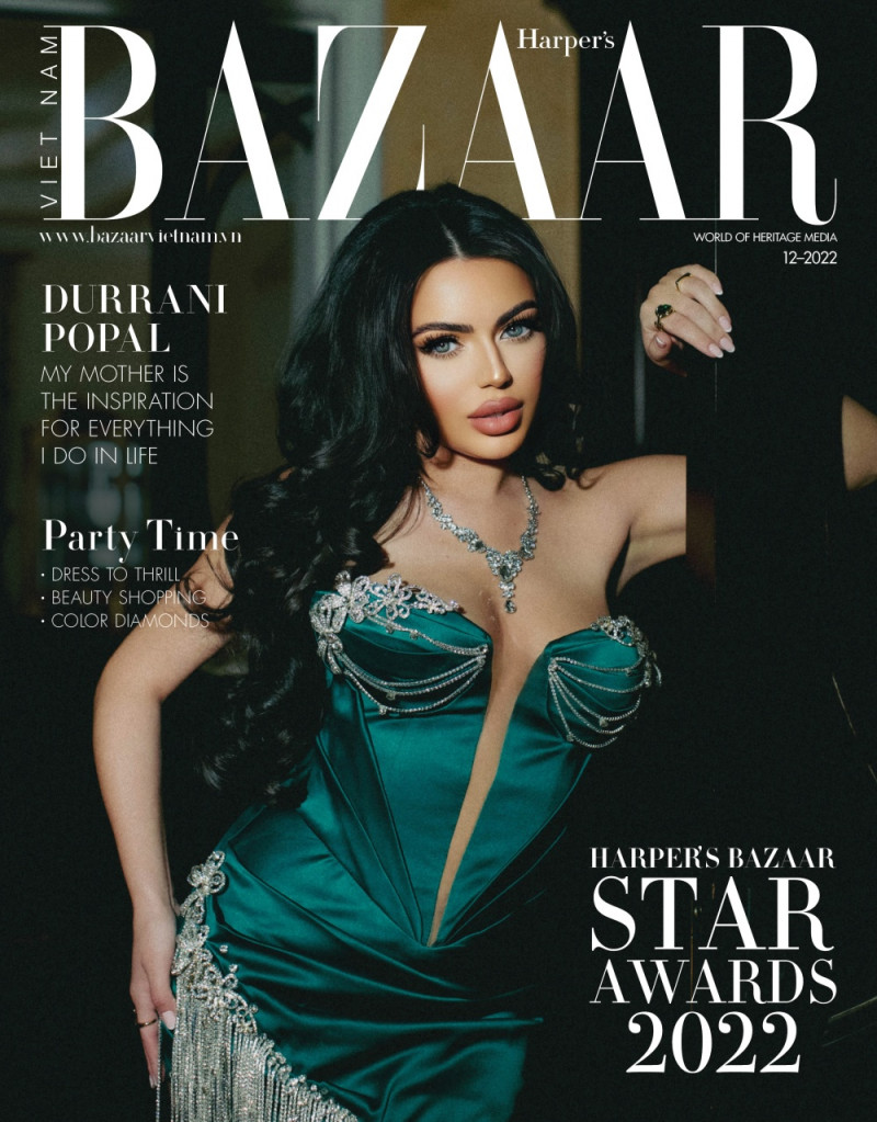 Durrani Popal featured on the Harper\'s Bazaar Vietnam cover from December 2022