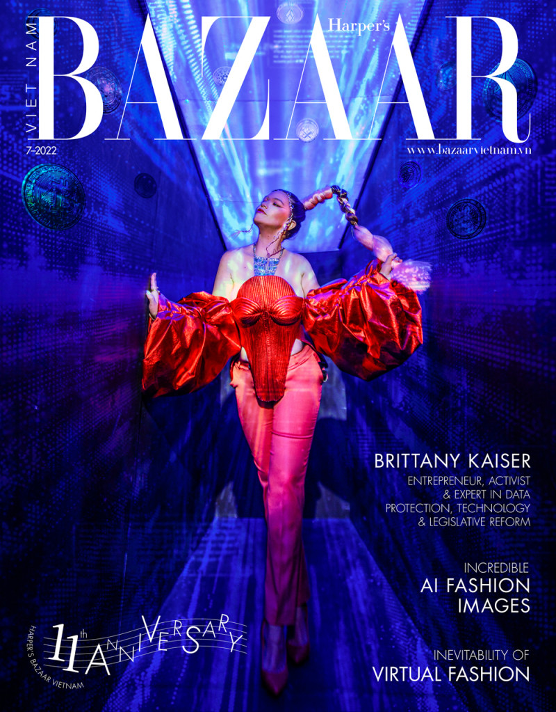Brittany Kaiser featured on the Harper\'s Bazaar Vietnam cover from July 2022