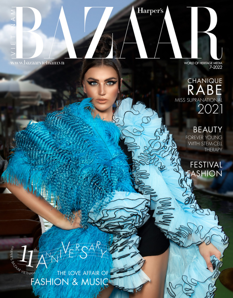 Chanique Rabe featured on the Harper\'s Bazaar Vietnam cover from July 2022