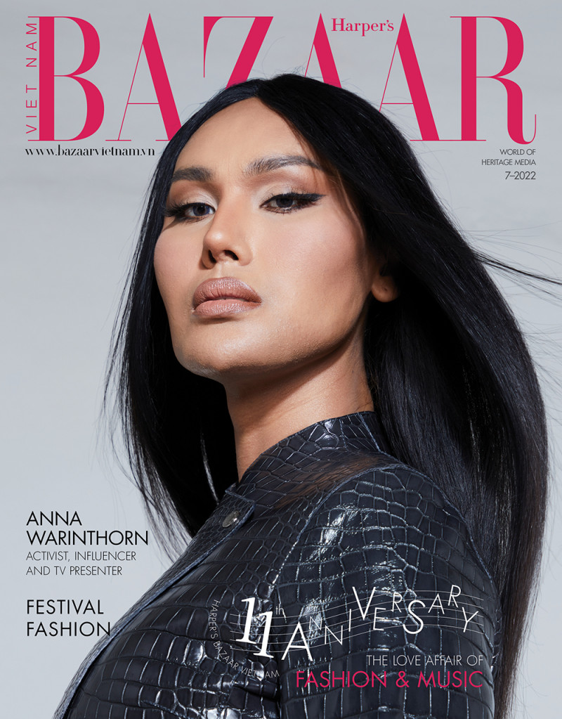 Anna Warinthorn featured on the Harper\'s Bazaar Vietnam cover from July 2022