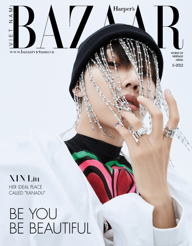 Xin Liu featured on the Harper\'s Bazaar Vietnam cover from May 2022