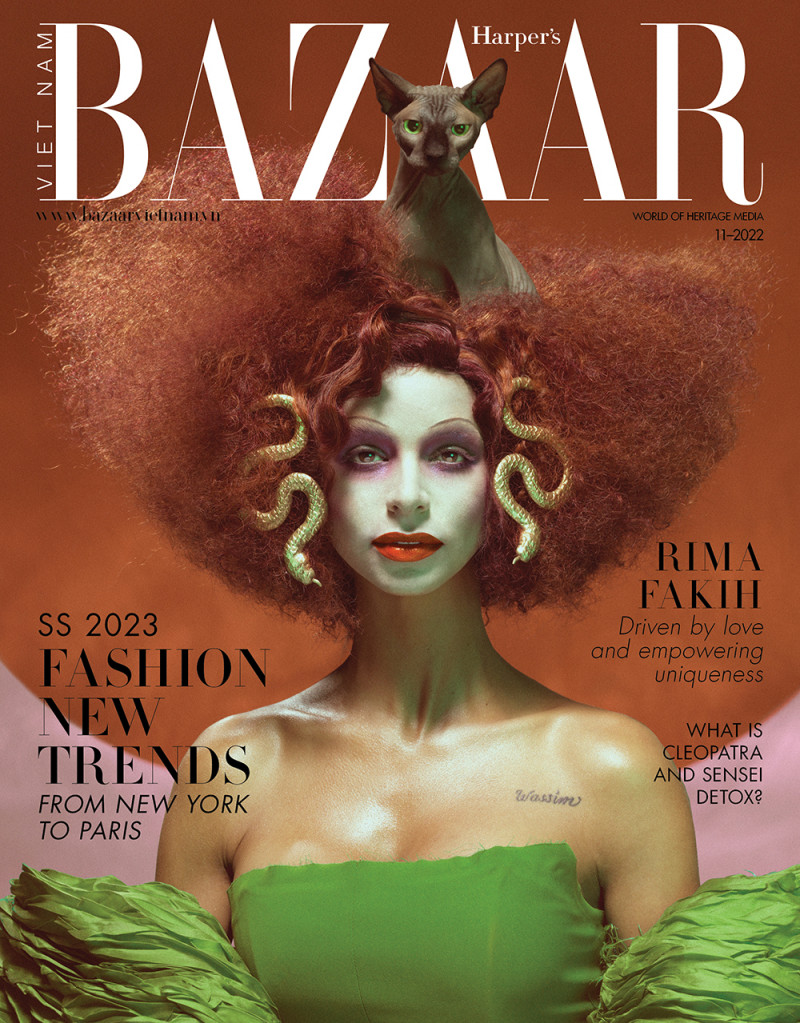 Rima Fakih Slaiby featured on the Harper\'s Bazaar Vietnam cover from November 2022