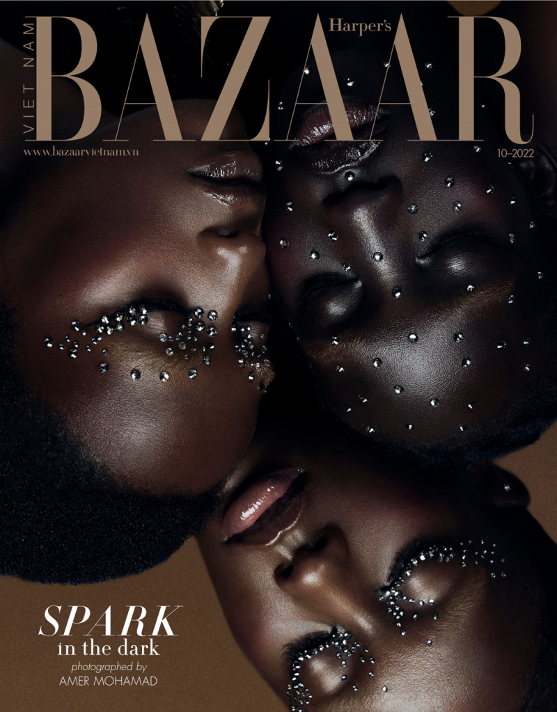 Kristine Angeshi, Swahili Queen, Nyajuok featured on the Harper\'s Bazaar Vietnam cover from October 2022