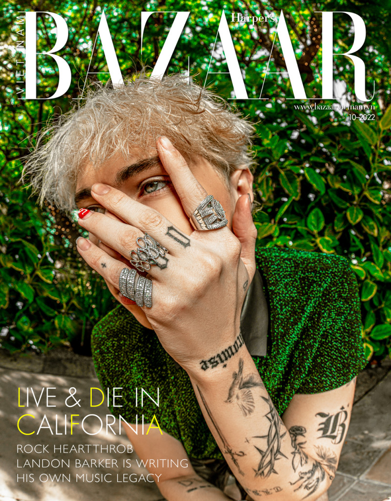 Landon Barker featured on the Harper\'s Bazaar Vietnam cover from October 2022