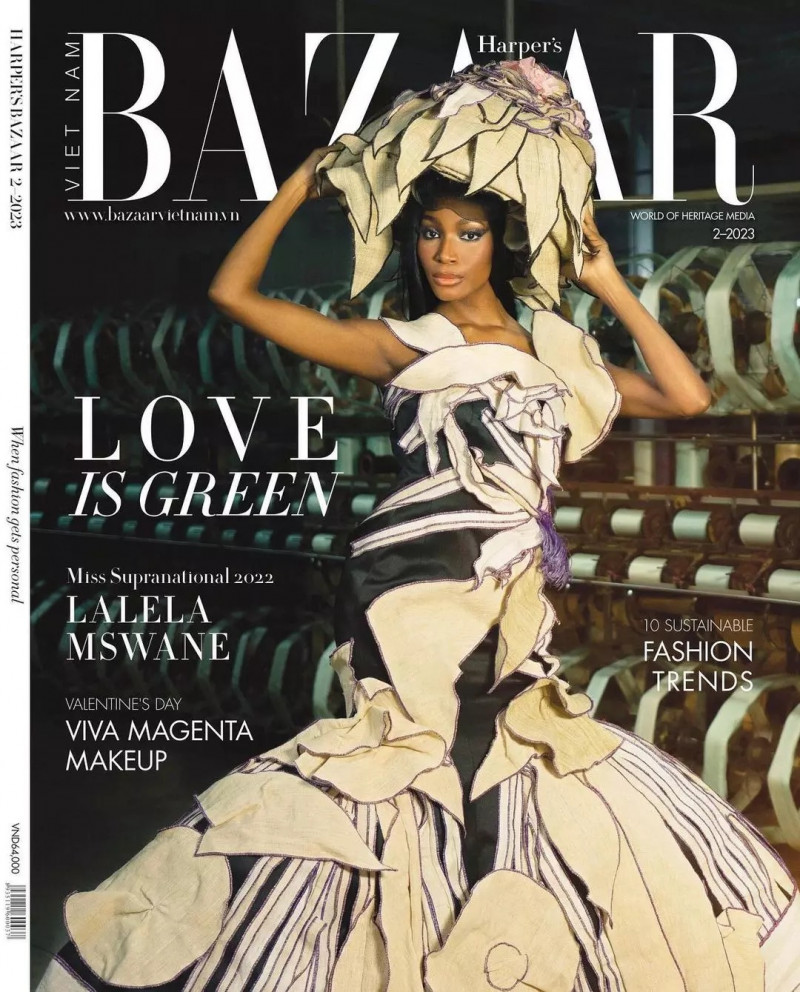 Lalela Mswane featured on the Harper\'s Bazaar Vietnam cover from February 2023