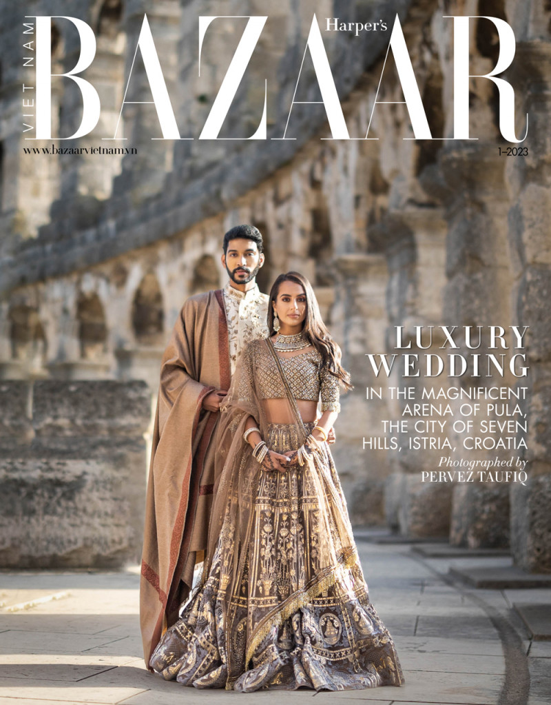 Monica Vaswani, Anthony Gomez featured on the Harper\'s Bazaar Vietnam cover from January 2023