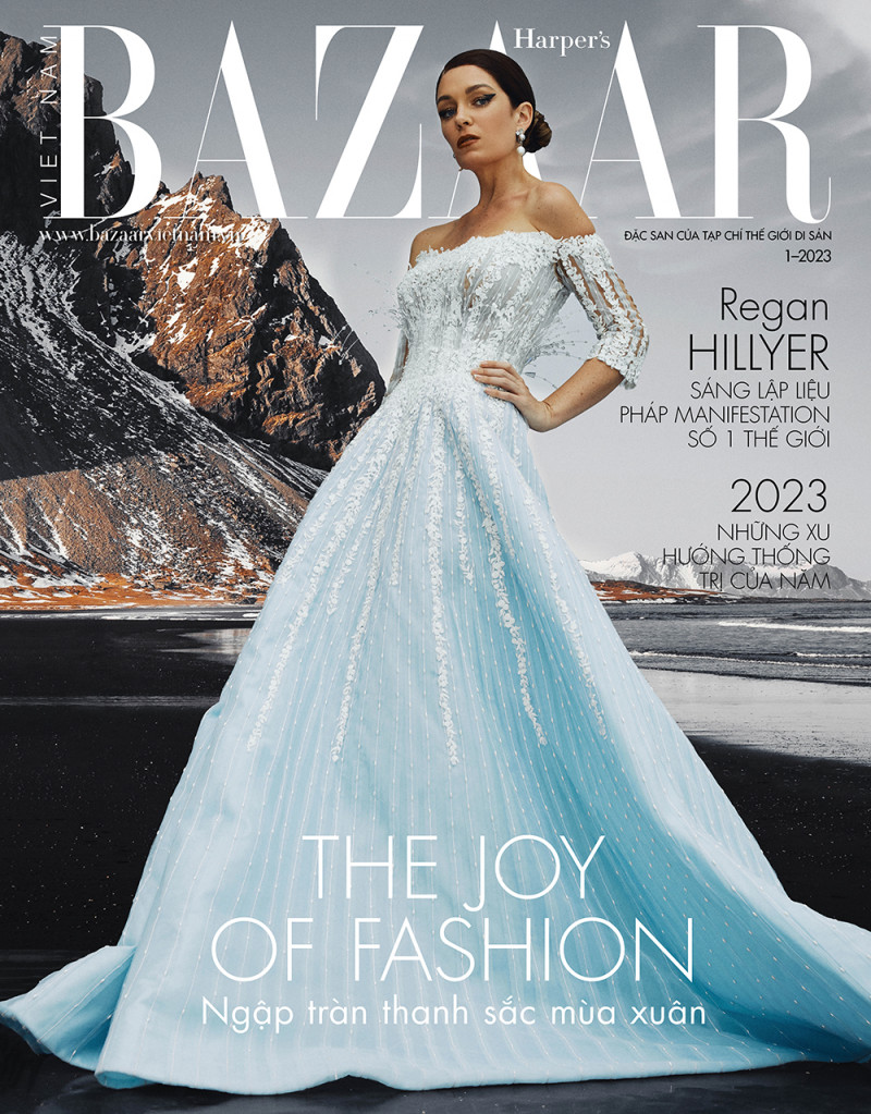 Regan Hillyer featured on the Harper\'s Bazaar Vietnam cover from January 2023
