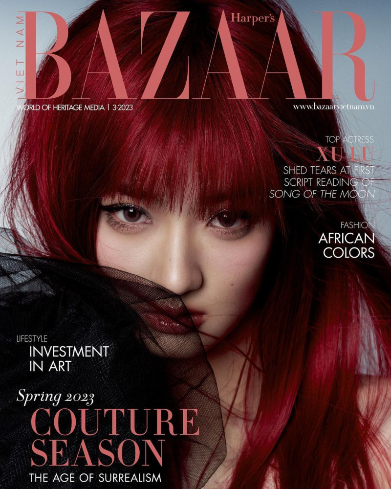 Xu Lu featured on the Harper\'s Bazaar Vietnam cover from March 2023