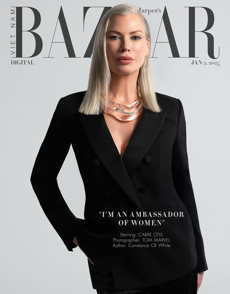 Carre Otis featured on the Harper\'s Bazaar Vietnam cover from January 2025