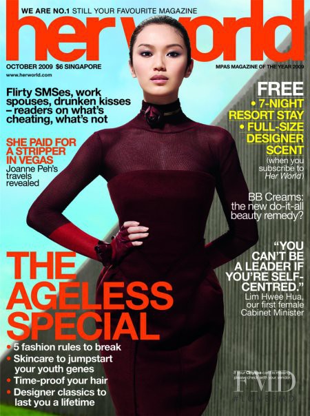  featured on the Her World Singapore cover from October 2009