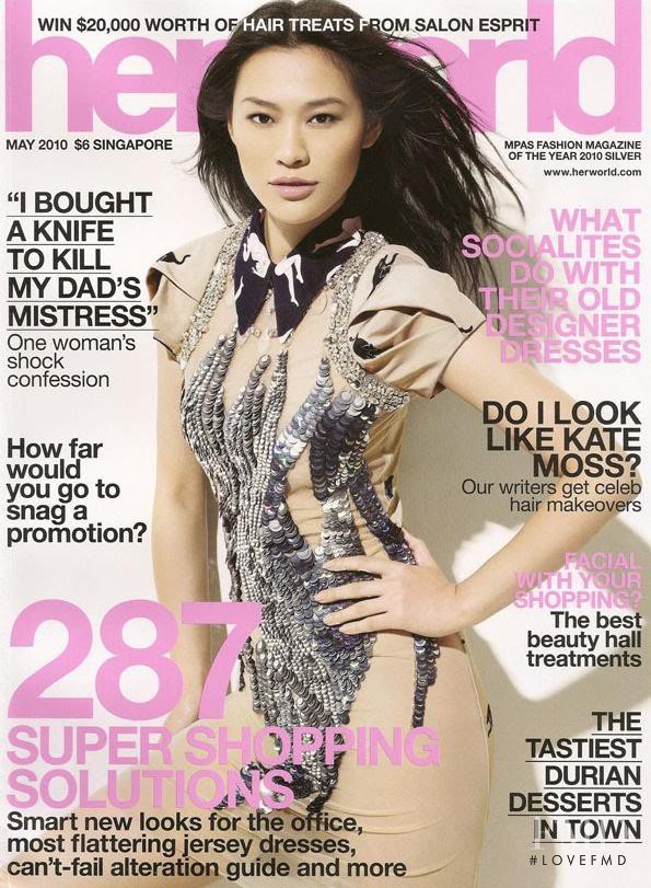 Jin Chen Hong featured on the Her World Singapore cover from May 2010
