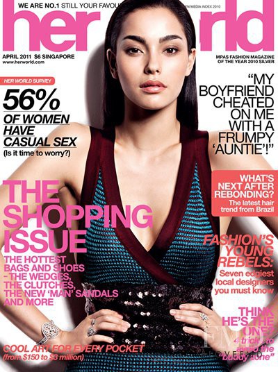 Adrianne Ho featured on the Her World Singapore cover from April 2011