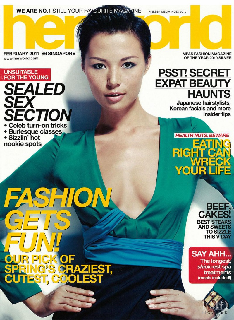  featured on the Her World Singapore cover from February 2011