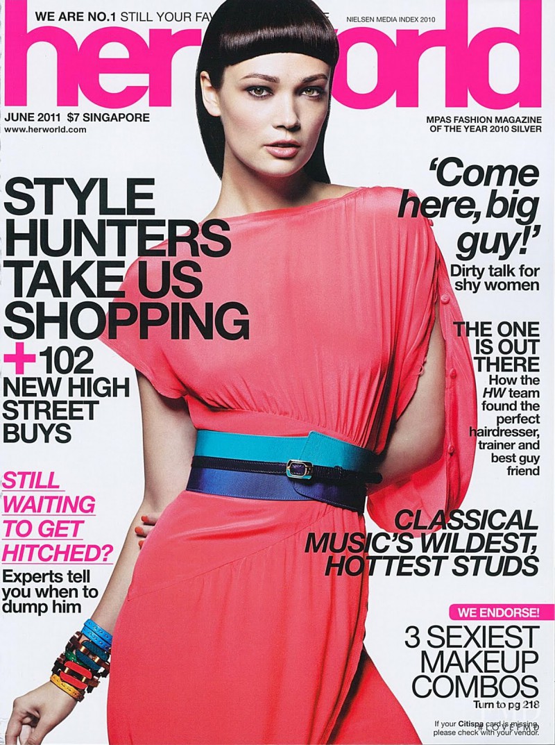 Elena Cheurina featured on the Her World Singapore cover from June 2011