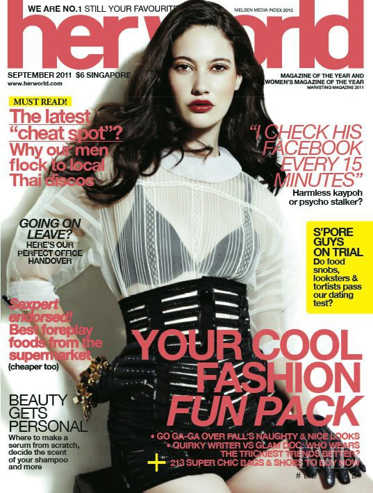  featured on the Her World Singapore cover from September 2011