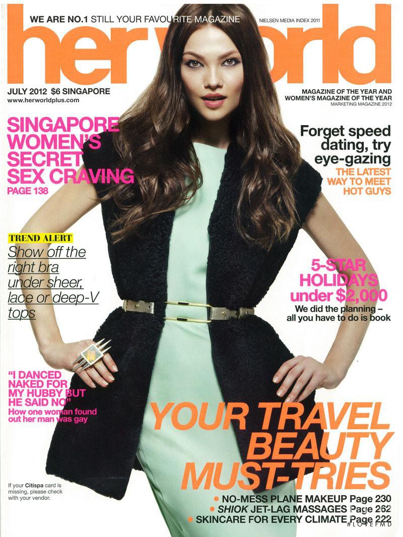 Elina Ivanova featured on the Her World Singapore cover from July 2012