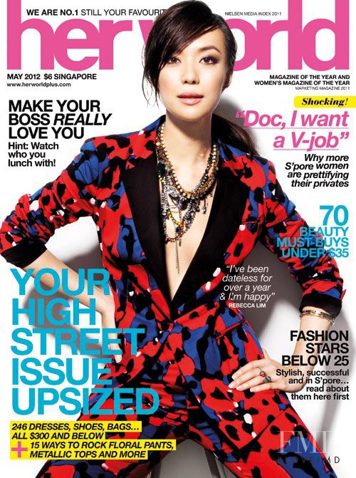Rebecca Lim featured on the Her World Singapore cover from May 2012