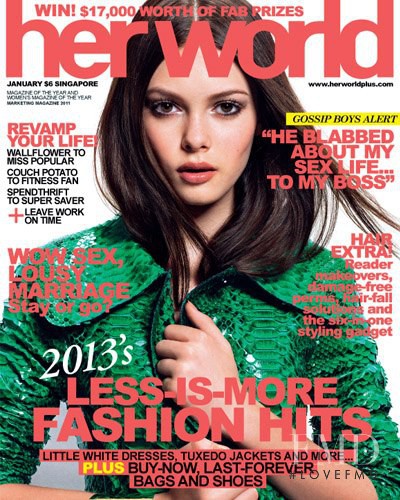 Liza Adamenko featured on the Her World Singapore cover from January 2013
