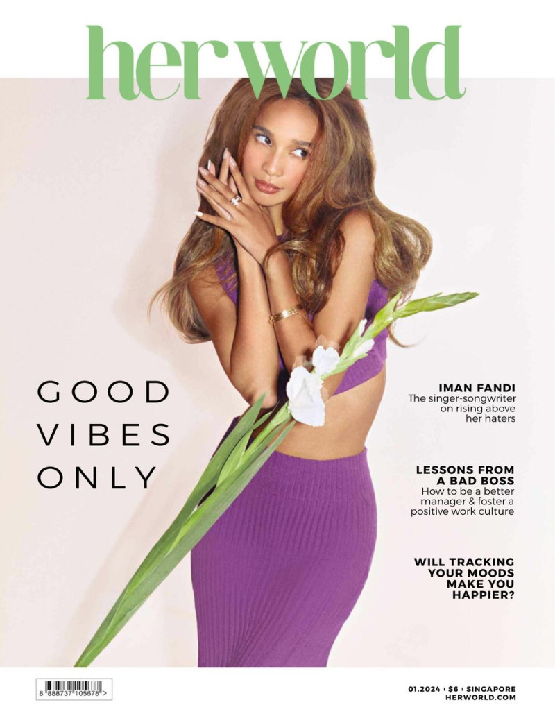 Iman Fandi featured on the Her World Singapore cover from January 2024