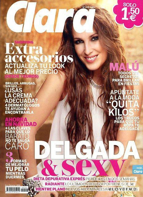 Malú featured on the Clara cover from November 2012