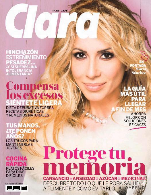 Marta Sánchez featured on the Clara cover from January 2014
