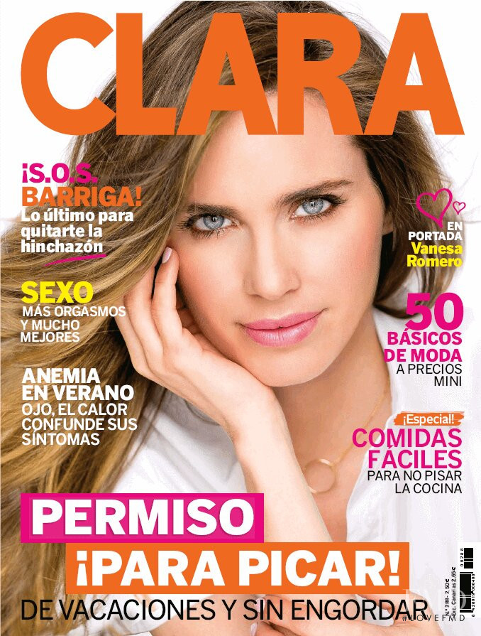 Vanesa Romero featured on the Clara cover from August 2016