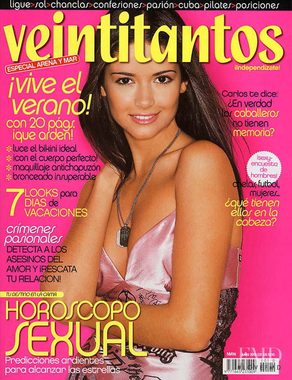 Carla Ossa featured on the Veintitantos cover from July 2003