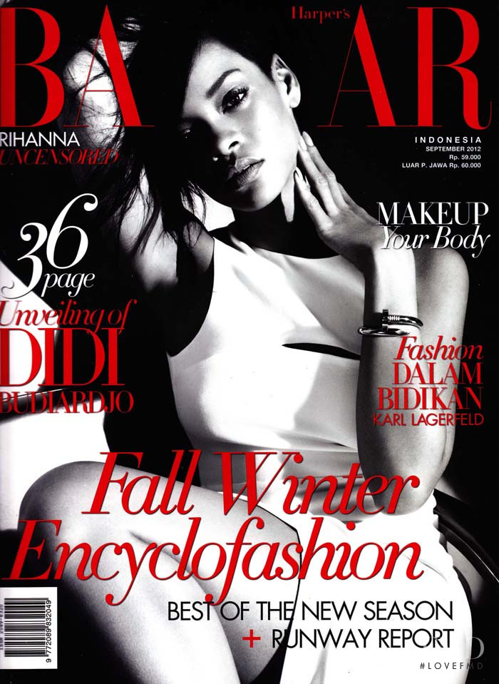 Rihanna featured on the Harper\'s Bazaar Indonesia cover from September 2012