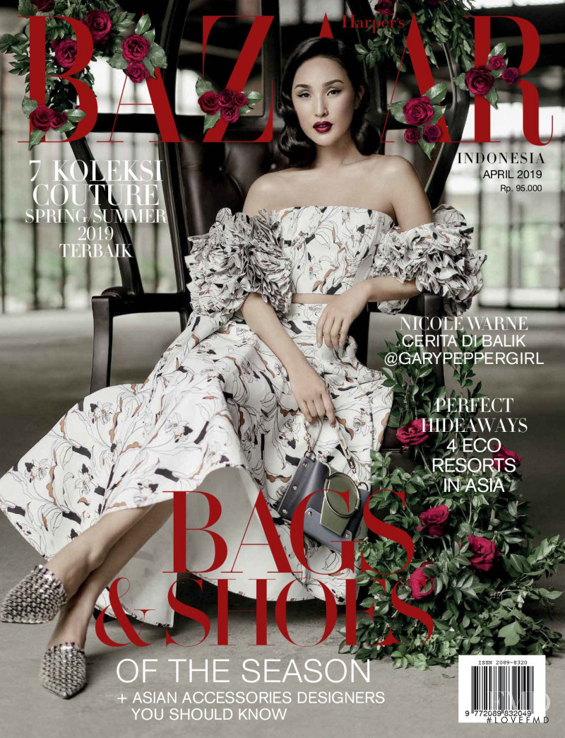 Nicole Warne featured on the Harper\'s Bazaar Indonesia cover from April 2019