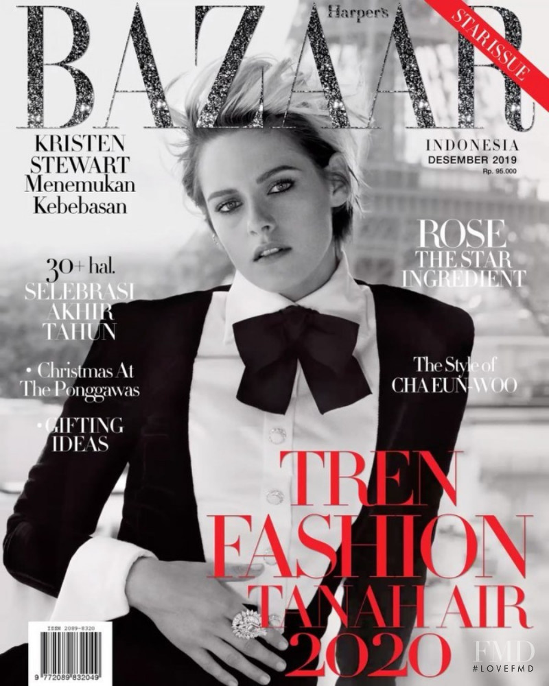 Kristen Stewart featured on the Harper\'s Bazaar Indonesia cover from December 2019